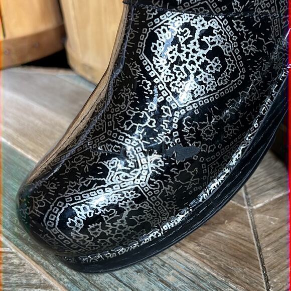 Dansko XP Black Silver Patent Slip-Resistant Professional Clogs Womens 11 EU 41 - Picture 11 of 12